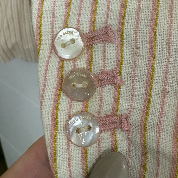 TED BAKER ALTAA COLOUR BY NUMBERS STRIPE COTTON BLAZER IN IVORY - Picture 6 of 13